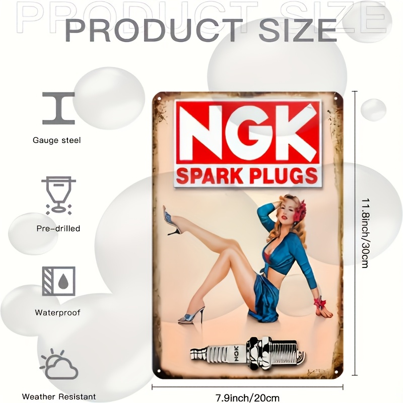 Spark Plug - Letrero metálico con diseño de bujías